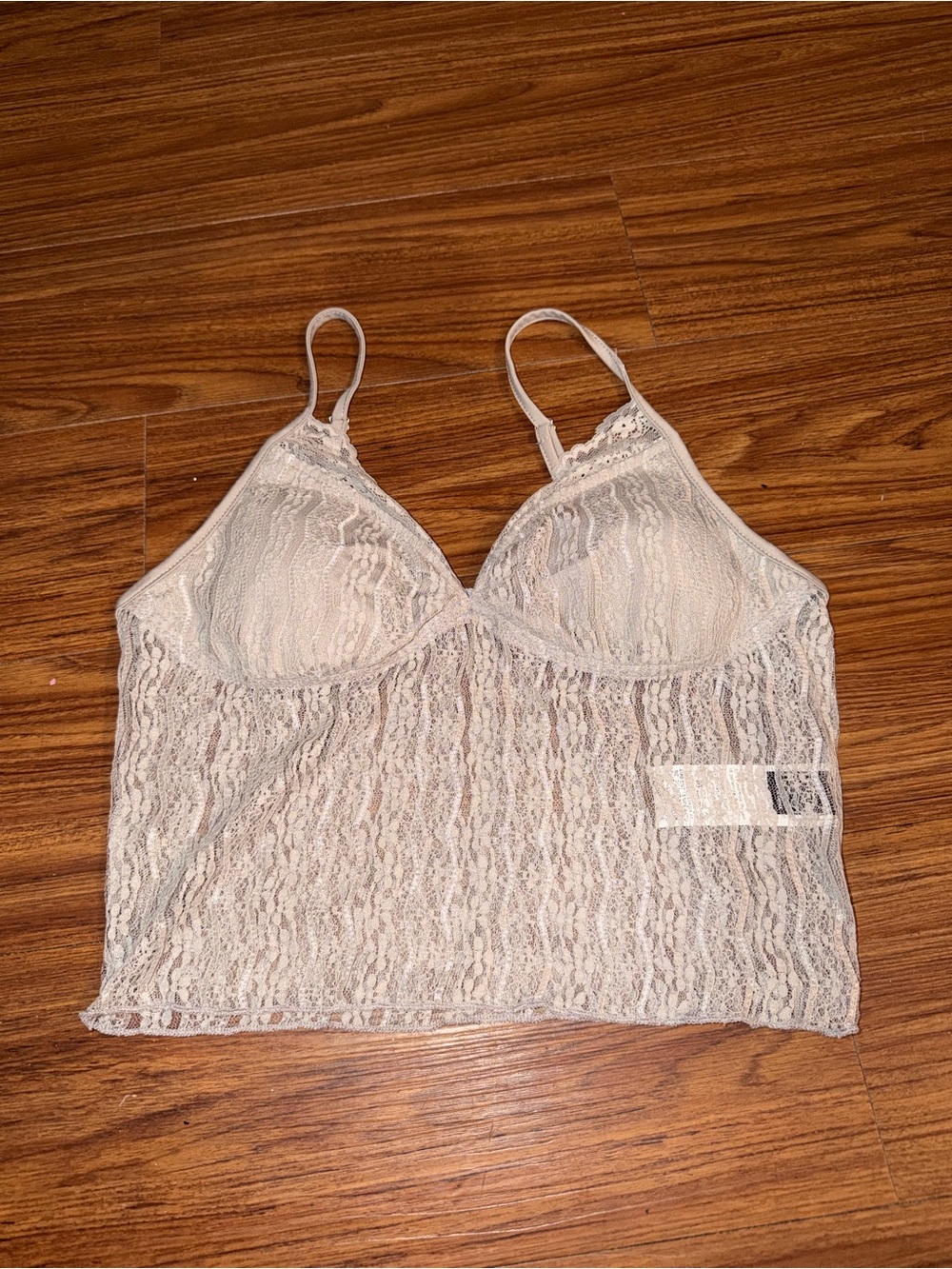 Sheer Lace Camisole Cami in Grey - Women Tops